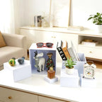 6Pcs Buffet Risers and Display Stands White Cube 3-8 Inch Set in white, alternate view 7