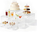 6pcs Buffet Risers, Dessert Table Display Set, Cake Ttand, Wave Transparent Buffet Risers, Acrylic Boxes For