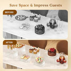 6pcs Buffet Risers, Dessert Table Display Set, Cake Ttand, Wave Transparent Buffet Risers, Acrylic Boxes For, alternate view