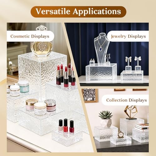 6pcs Buffet Risers, Dessert Table Display Set, Cake Ttand, Wave Transparent Buffet Risers, Acrylic Boxes For, alternate view