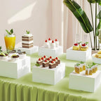 6Pcs Buffet Risers, Food Risers for Buffet Table, Acrylic Cube Display Risers with Hollow Bottom, Food Display, alternate