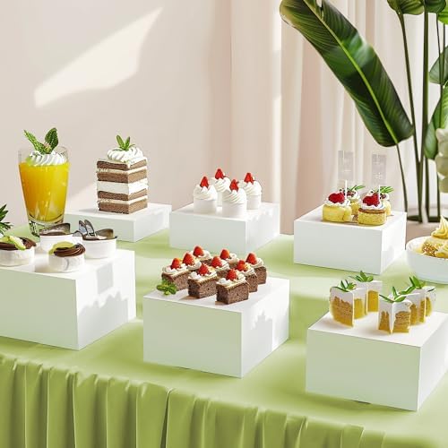 6Pcs Buffet Risers, Food Risers for Buffet Table, Acrylic Cube Display Risers with Hollow Bottom, Food Display, alternate