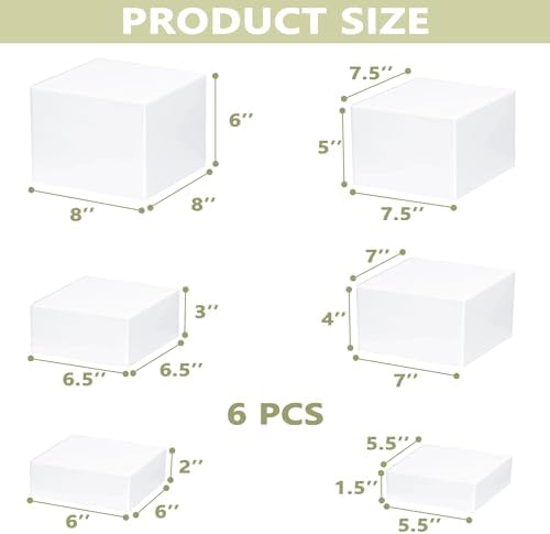 6Pcs Buffet Risers, Food Risers for Buffet Table, Acrylic Cube Display Risers with Hollow Bottom, Food Display, alternate