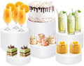 6Pcs Buffet Risers, Food Risers for Buffet Table, Acrylic Round Display Risers with Hollow Bottom, Food Display
