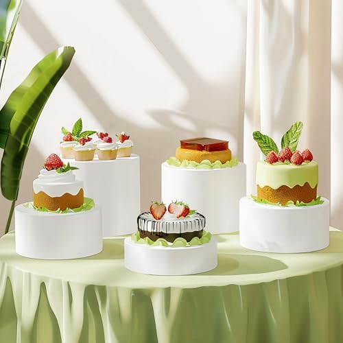 6Pcs Buffet Risers, Food Risers for Buffet Table, Acrylic Round Display Risers with Hollow Bottom, Food Display, alternate