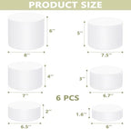 6Pcs Buffet Risers, Food Risers for Buffet Table, Acrylic Round Display Risers with Hollow Bottom, Food Display, alternate