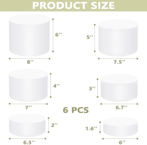 6Pcs Buffet Risers, Food Risers for Buffet Table, Acrylic Round Display Risers with Hollow Bottom, Food Display, alternate