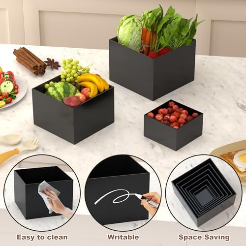 6Pcs Buffet Risers, Food Risers for Buffet Table, Black Acrylic Box in Black, alternate view 5