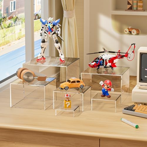 6Pcs Buffet Risers, Food Risers for Buffet Table, Clear Acrylic Box in Clear, alternate view 4