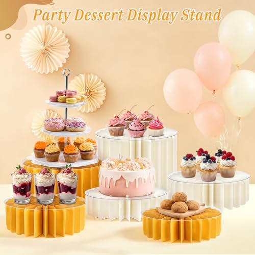 6Pcs Buffet Risers, Food Risers for Table, Foldable Cake Display Stands, Tall Cardboard Cupcakes Stand for Show, alternate
