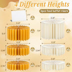 6Pcs Buffet Risers, Food Risers for Table, Foldable Cake Display Stands, Tall Cardboard Cupcakes Stand for Show, alternate