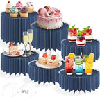 6Pcs Buffet Risers, Food Risers for Table, Foldable Cake Display Stands, Tall Cardboard Cupcakes Stand for Show