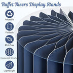 6Pcs Buffet Risers, Food Risers for Table, Foldable Cake Display Stands, Tall Cardboard Cupcakes Stand for Show, alternate
