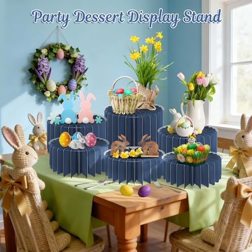6Pcs Buffet Risers, Food Risers for Table, Foldable Cake Display Stands, Tall Cardboard Cupcakes Stand for Show, alternate