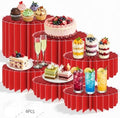 6Pcs Buffet Risers, Food Risers for Table, Foldable Cake Display Stands, Tall Cardboard Cupcakes Stand for Show