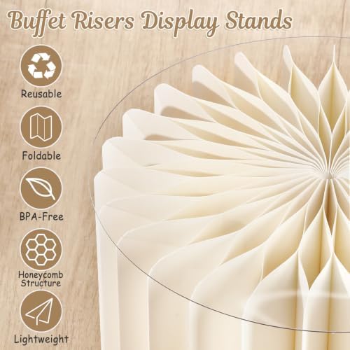 6Pcs Buffet Risers, Food Risers for Table, Foldable Cake Stands for Party, Paper Dessert Table Display Set, alternate view 5