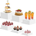 6Pcs Buffet Risers Food Risers Table Display Stand Shelf for Party Catering Dessert Collectibles Acrylic Cube