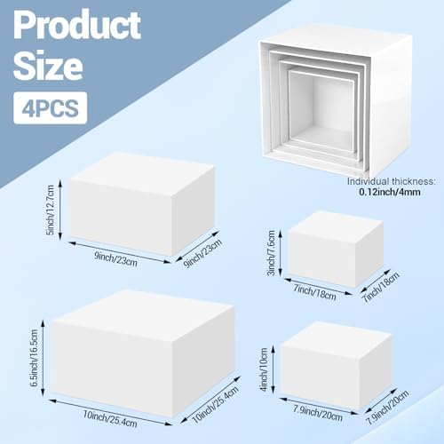 6Pcs Buffet Risers Food Risers Table Display Stand Shelf for Party Catering Dessert Collectibles Acrylic Cube, alternate view
