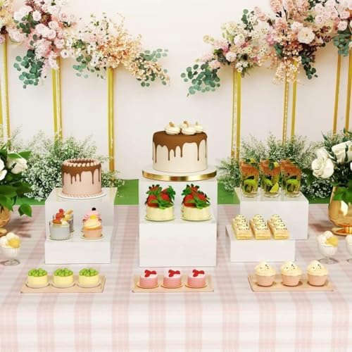 6Pcs Buffet Risers Food Risers Table Display Stand Shelf for Party Catering Dessert Collectibles Acrylic Cube, alternate view