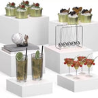 6Pcs Buffet Risers Food Risers Table Display Stand Shelf for Party Catering Dessert Collectibles Acrylic Cube, alternate view