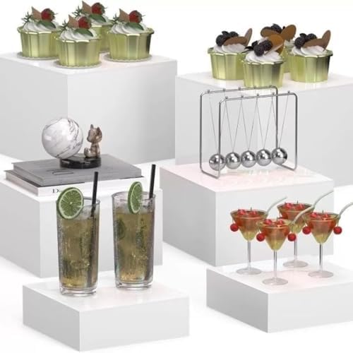 6Pcs Buffet Risers Food Risers Table Display Stand Shelf for Party Catering Dessert Collectibles Acrylic Cube, alternate view