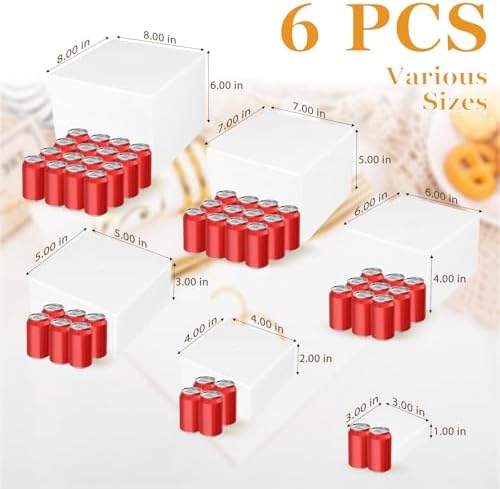 6PCS Buffet Risers, Large Food Risers for Buffet Table, Dessert Table Display Set, Food Stands for Display, alternate view 3