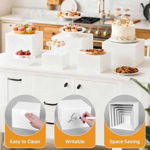 6PCS Buffet Risers, Large Food Risers for Buffet Table, Dessert Table Display Set, Food Stands for Display, alternate view 4