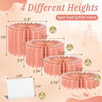 6Pcs Buffet Risers, Valentine's Day Food Risers for Table, Foldable Cake Display Stands, Tall Cardboard Cupcakes, alternate