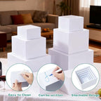 6PCS Buffet Risers, White Acrylic Food Display Boxes for Buffet Table, Party or Dessert, Cube Riser Stand for, alternate view