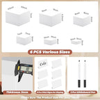 6Pcs Buffet Risers with Mini Sign and Maker Acrylic Boxes Nesting Risers in White, alternate view 2