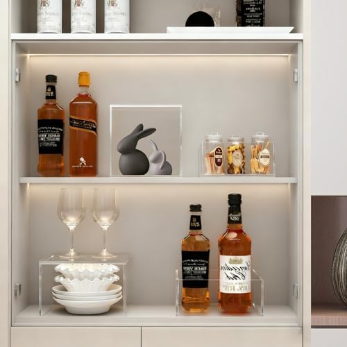 6Pcs Buffet Risers with Mini Sign and Maker Clear Acrylic Boxes in Clear, alternate view 2
