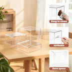 6Pcs Buffet Risers with Mini Sign and Maker Clear Acrylic Boxes in Clear, alternate view 4