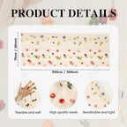 6PCS Champagne Embroidery Daisy Gauze Table Runner 120Inch 10FT in 28" x 120", 6pc in Champagne, alternate view 6