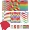 6PCS Checkered Gift Bags with Tissue Paper Handles Medium Size Bags( Tissue Paper ) in 1 Count (Pack of 6) in