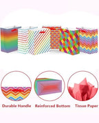 6PCS Checkered Gift Bags with Tissue Paper Handles Medium Size Bags( Tissue Paper ) in 1 Count (Pack of 6) in, alternate view