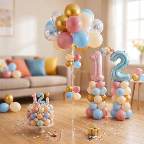 6Pcs Clear Acrylic Balloon Stand Kit with Screwdriver, 23.7 Inch Reusable Heavy Duty Balloon Sticks Holder With, alternate