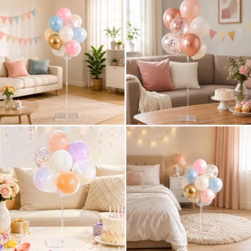 6Pcs Clear Acrylic Balloon Stand Kit with Screwdriver, 23.7 Inch Reusable Heavy Duty Balloon Sticks Holder With, alternate