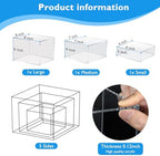6Pcs Clear Buffet Risers Acrylic Boxes Display Risers Food Risers for Buffet Table Display Riser for Platter, alternate view