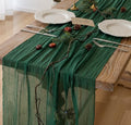 6Pcs Emerald Green Cheesecloth Table Runner 120 Inches for Party Home Decor