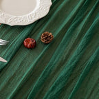 6Pcs Emerald Green Cheesecloth Table Runner 120 Inches for Party Home Decor, alternate view 4
