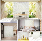 6pcs Flower Wall Backdrop16.5 x16.5 Artificial Floral Panels-White, alternate view 3