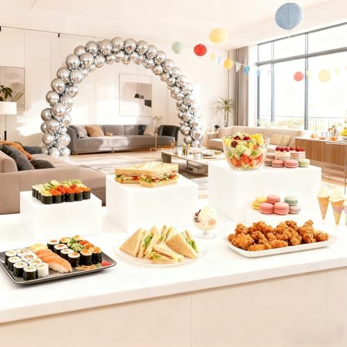 6PCS Food Display Risers for Parties, Acrylic Risers Display Stands, Dessert Table Display Set, Buffet Riser, alternate view
