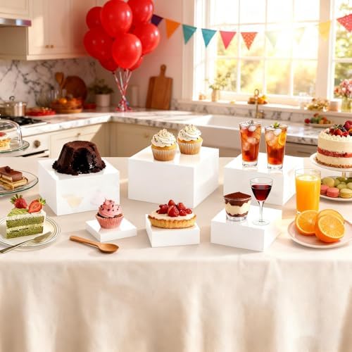 6PCS Food Display Risers for Parties, Acrylic Risers Display Stands, Dessert Table Display Set, Buffet Riser, alternate view