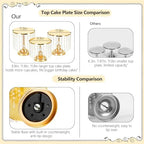 6PCS Gold Wedding Cake Stand Set with Crystal Pendants for Dessert Table in Gold, alternate view 4
