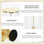6PCS Gold Wedding Cake Stand Set with Crystal Pendants for Dessert Table in Gold, alternate view 6
