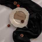 6Pcs Halloween Holiday Black Cheesecloth Table Runner 120 Inch for Decor, alternate view 4