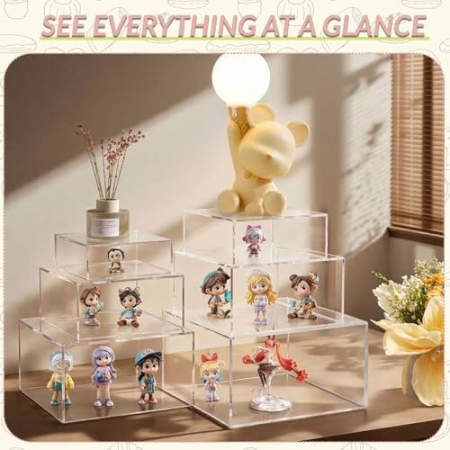 6Pcs Large Buffet Risers And Display Stands(7"-11" Set) in 6PCS Acrylic Rectangular, alternate view 4