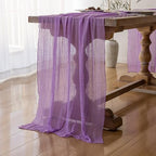 6Pcs Lilac Cheesecloth Table Runner 120 Inches for Party Home Decor, alternate view 2