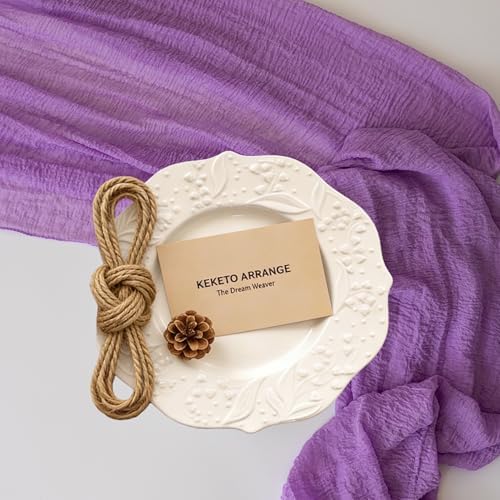 6Pcs Lilac Cheesecloth Table Runner 120 Inches for Party Home Decor, alternate view 5