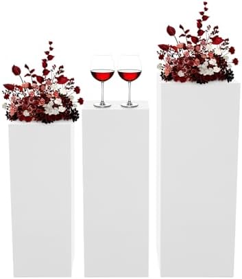 6PCS Metal Pedestal Stand for Party, Display Stand Plinth Pillars for Cake in White